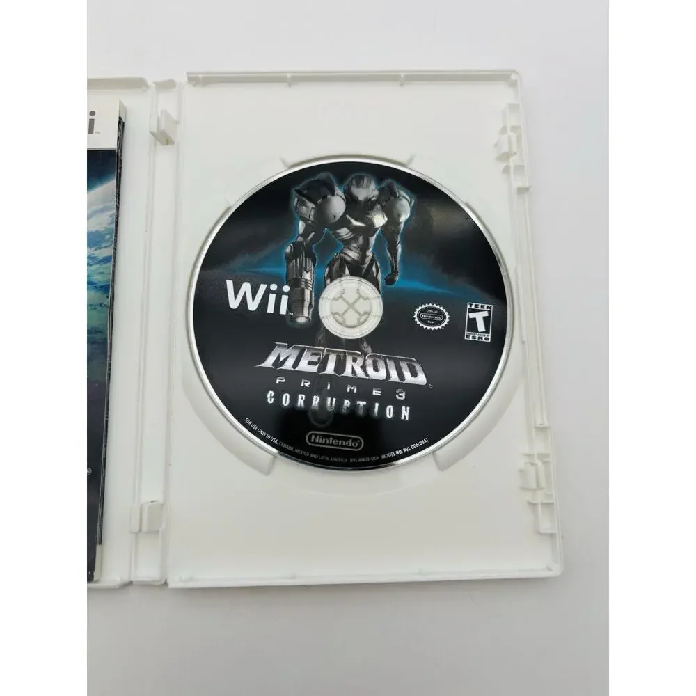 Metroid Prime 3: Corruption (Nintendo Wii, 2007) CIB Tested Working VG Cond